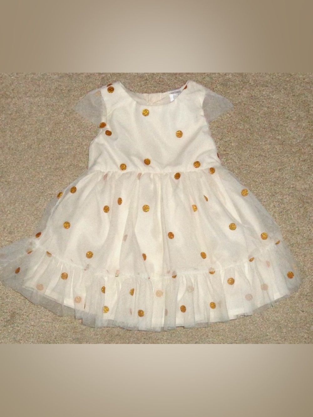 Just One You by Carter’s Gold Polka Dot Tulle Dress 18M
